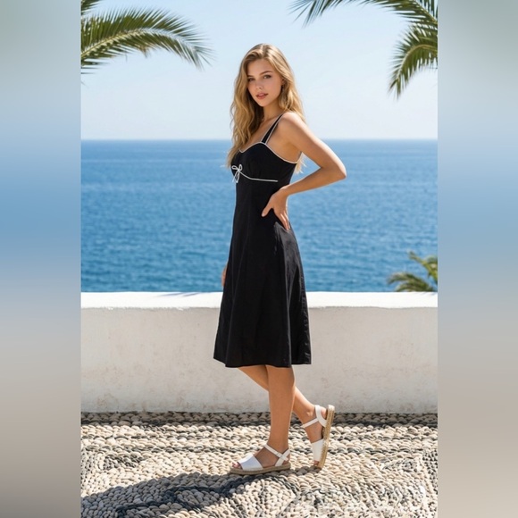 Addition Elle Dresses & Skirts - 2 for $30 💟Plus Size Black Dress with White Trim and Bow